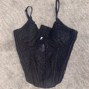 Garage Black Corset/Bustier Lace Top